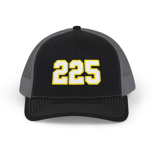 225 white embroidered mesh trucker snapback hat – 318 Supply Co.