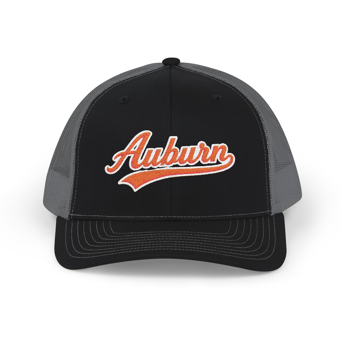 Black and gray cap with 'Auburn' text on a white background