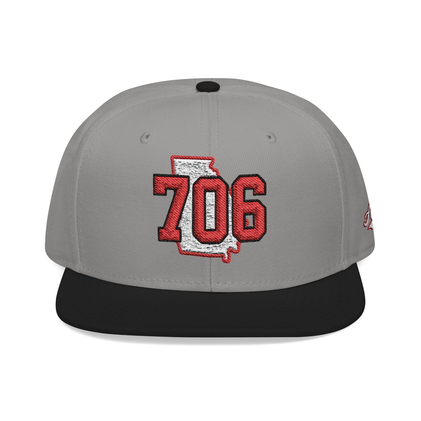 Georgia Snapback Hat — White Embroidered State Outline Cap