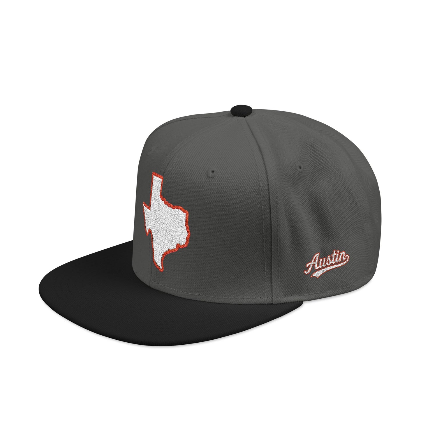 Texas state outline white embroidered snapback hat – 318 Supply Co.