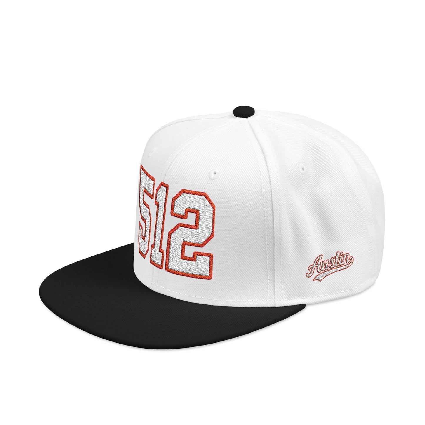 512 white embroidered snapback hat vintage varsity style – 318 Supply Co.