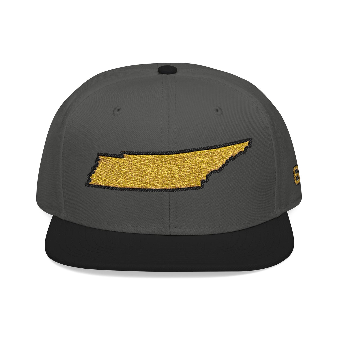 Tennessee Snapback Hat — Gold Embroidered State Outline Cap