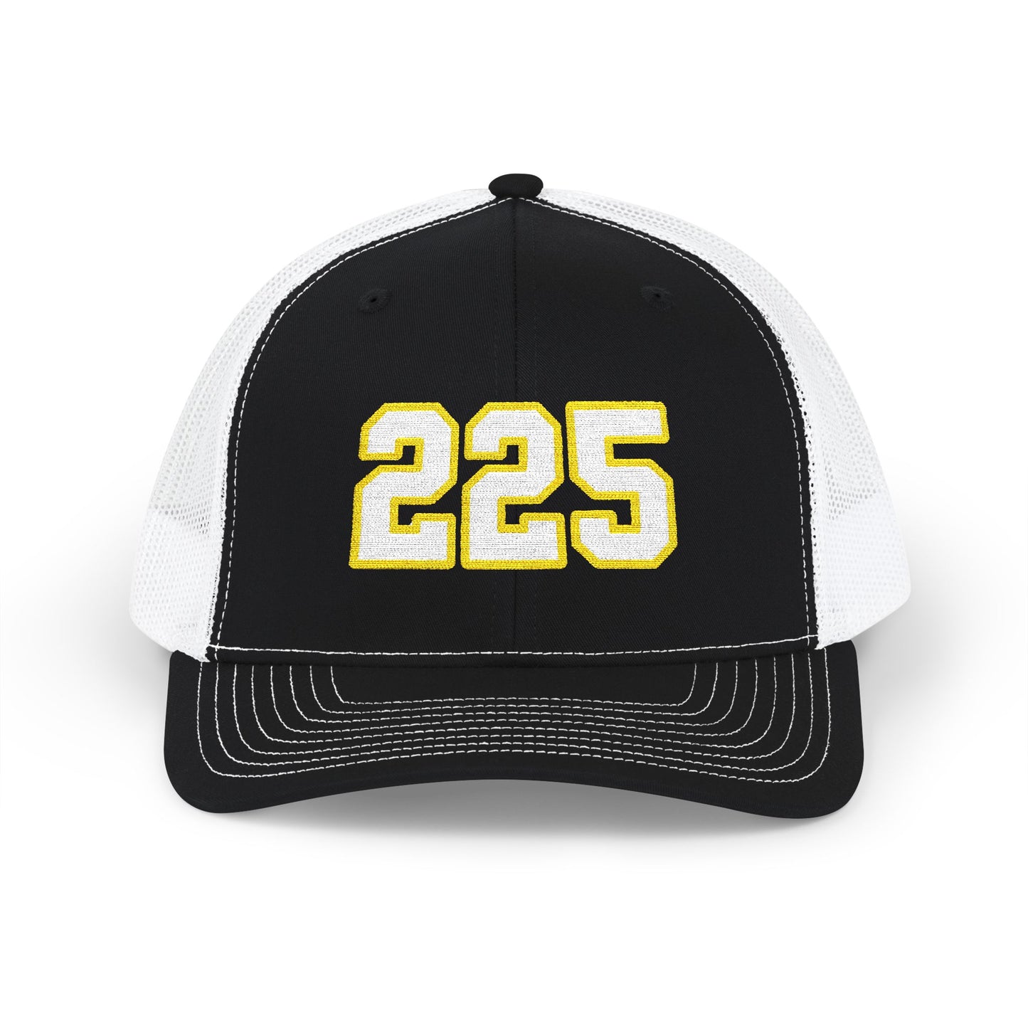 225 white embroidered mesh trucker snapback hat – 318 Supply Co.