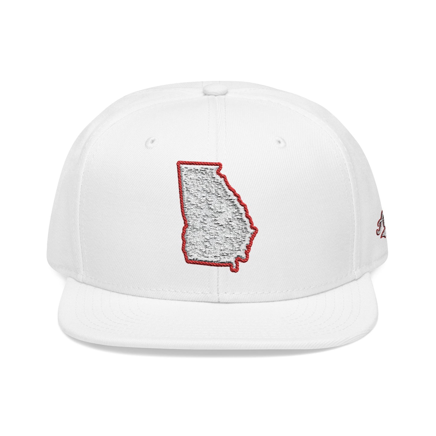 Georgia state outline white embroidered snapback hat – 318 Supply Co.
