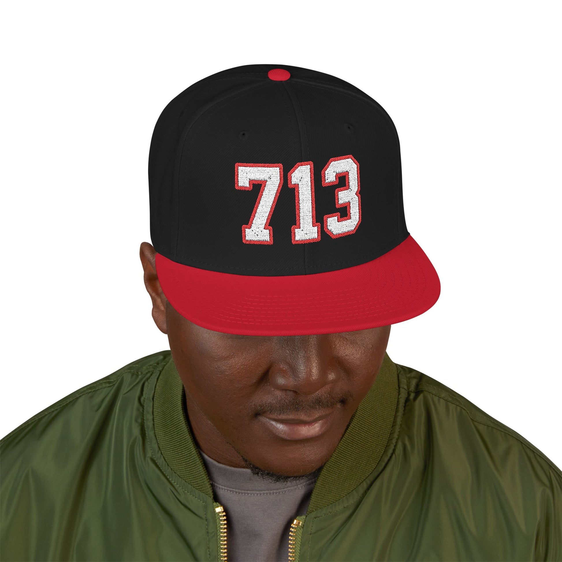 713 white embroidered snapback hat vintage varsity style – 318 Supply Co.