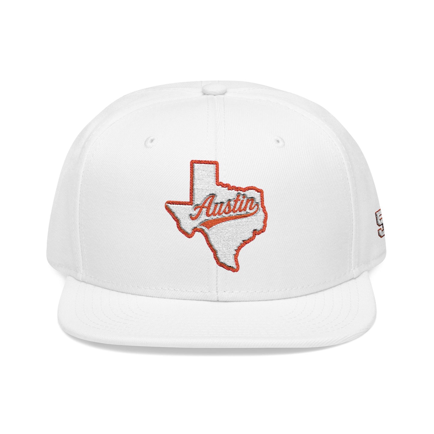 Texas Outline Snapback Hat with 512 Embroidery — Austin Pride Baseball Cap