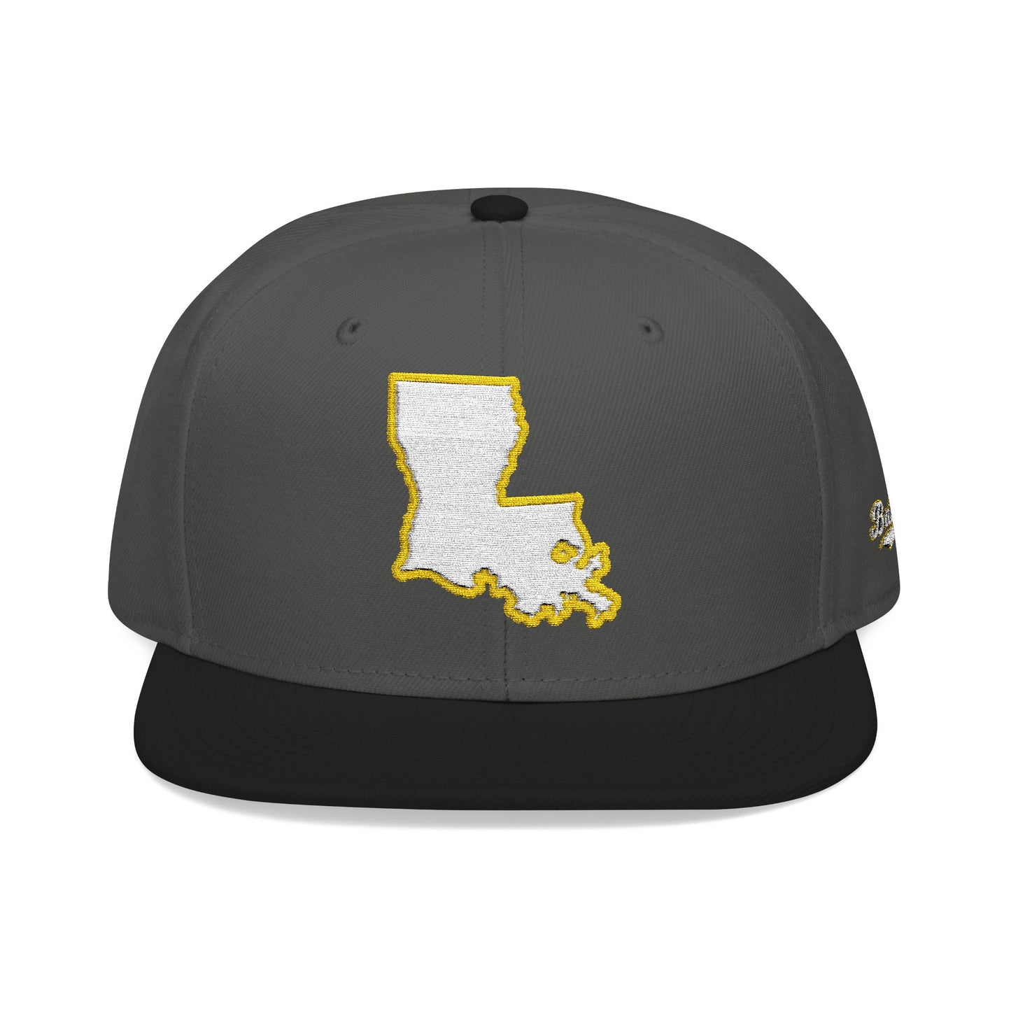 Louisiana state outline white embroidered snapback hat – 318 Supply Co.