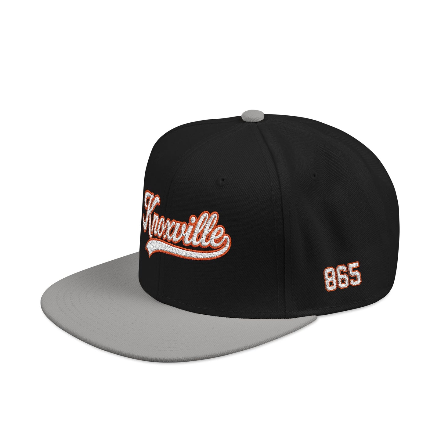 Knoxville white script embroidered snapback hat with 865 side patch – 318 Supply Co.