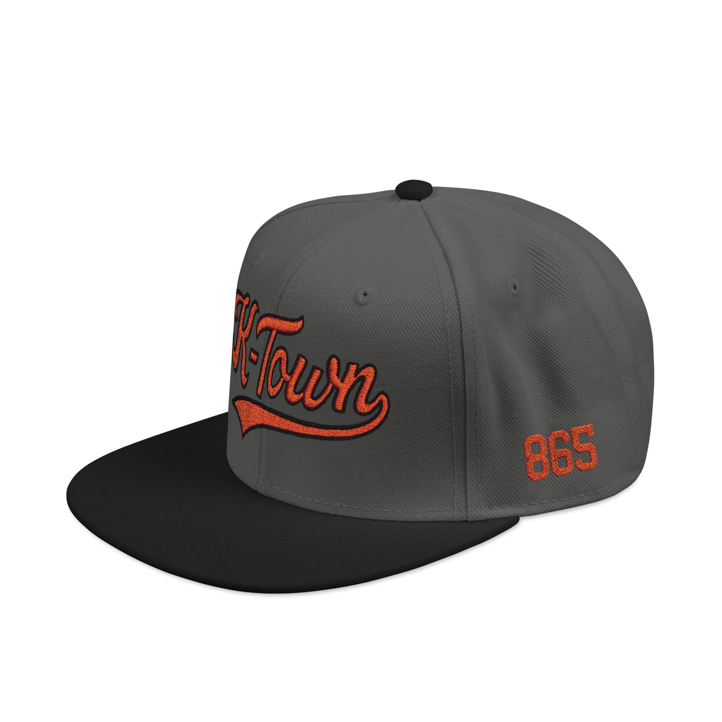 Gray and black cap with 'K-Town' and '865' logo on a white background