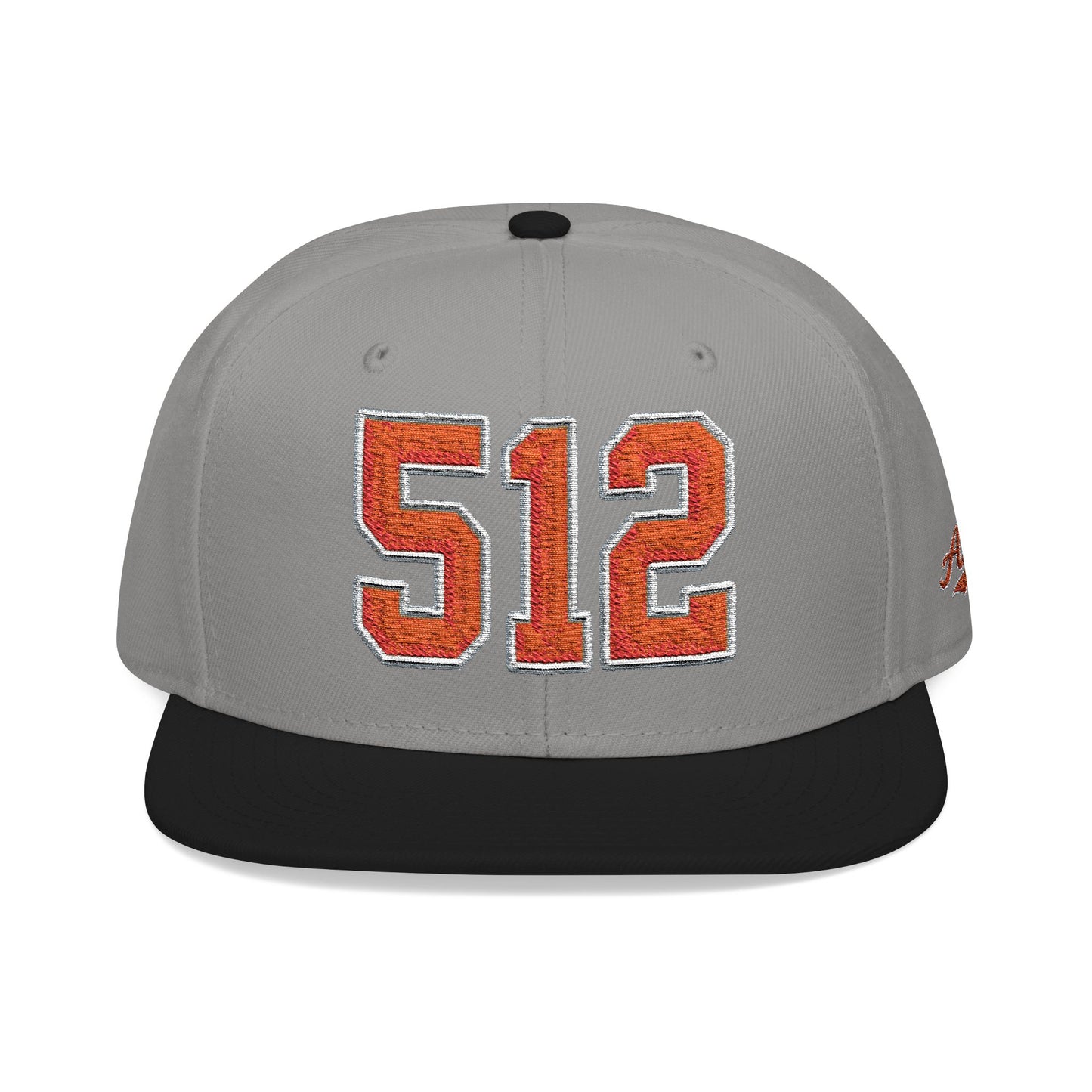 512 Orange Embroidered Snapback Hat — Vintage Varsity Number Cap
