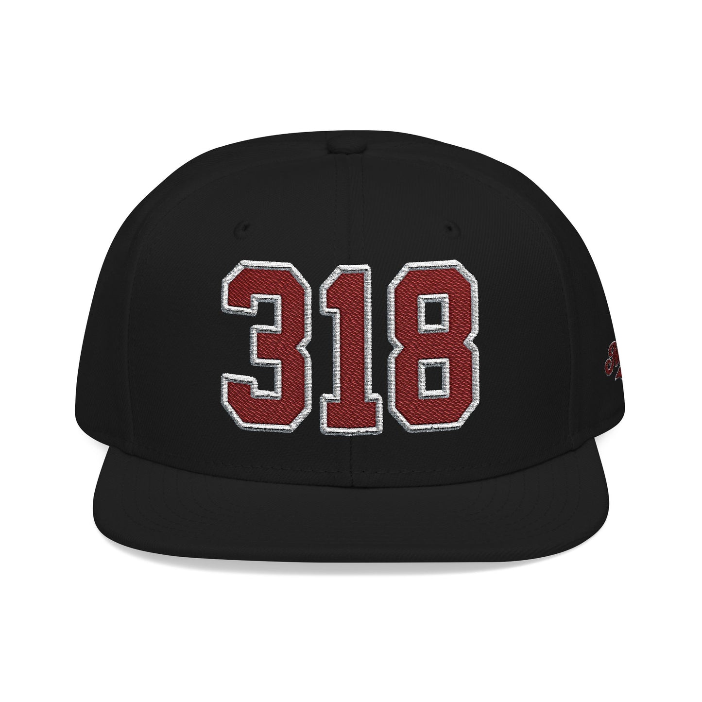 318 Maroon Embroidered Snapback Hat — Vintage Varsity Number Cap