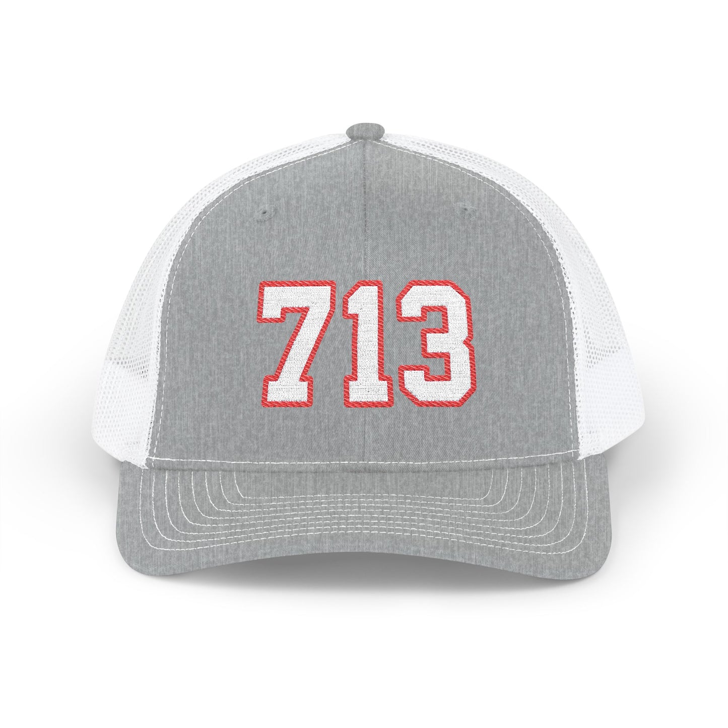 713 white embroidered mesh trucker snapback hat – 318 Supply Co.