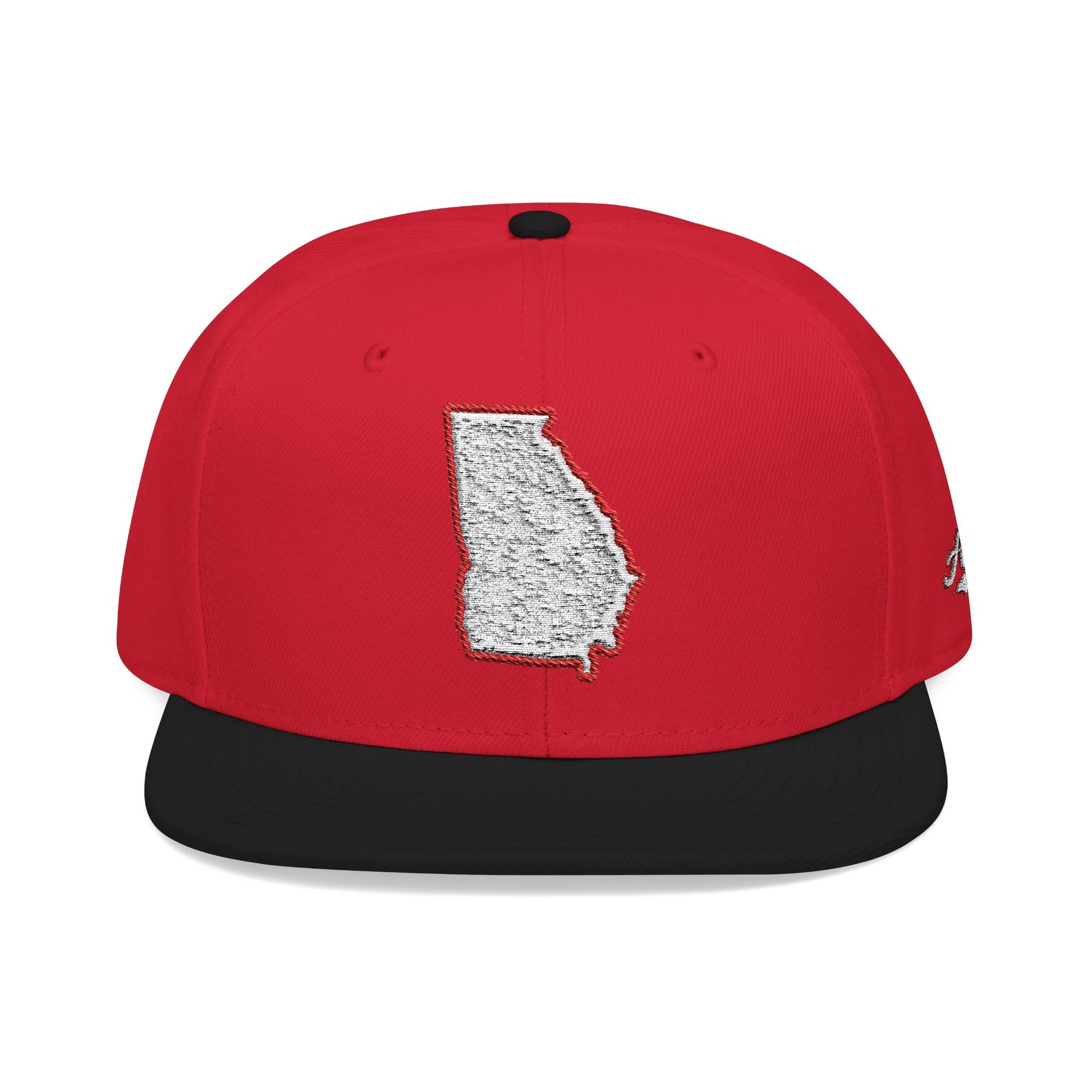 Georgia state outline white embroidered snapback hat – 318 Supply Co.