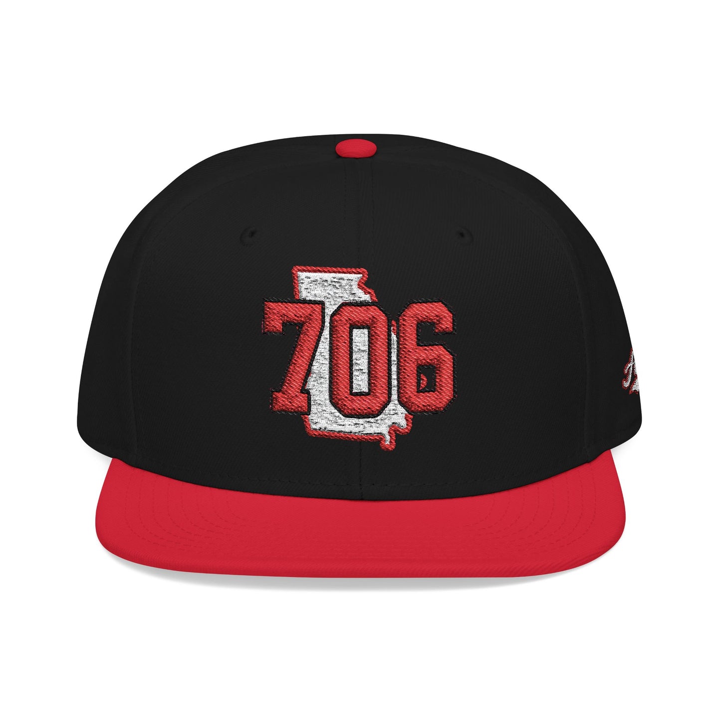 Georgia Snapback Hat — White Embroidered State Outline Cap