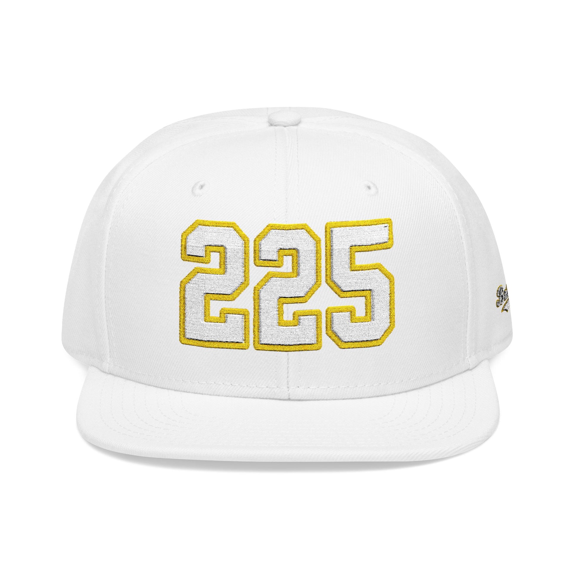 225 white embroidered snapback hat vintage varsity style – 318 Supply Co.