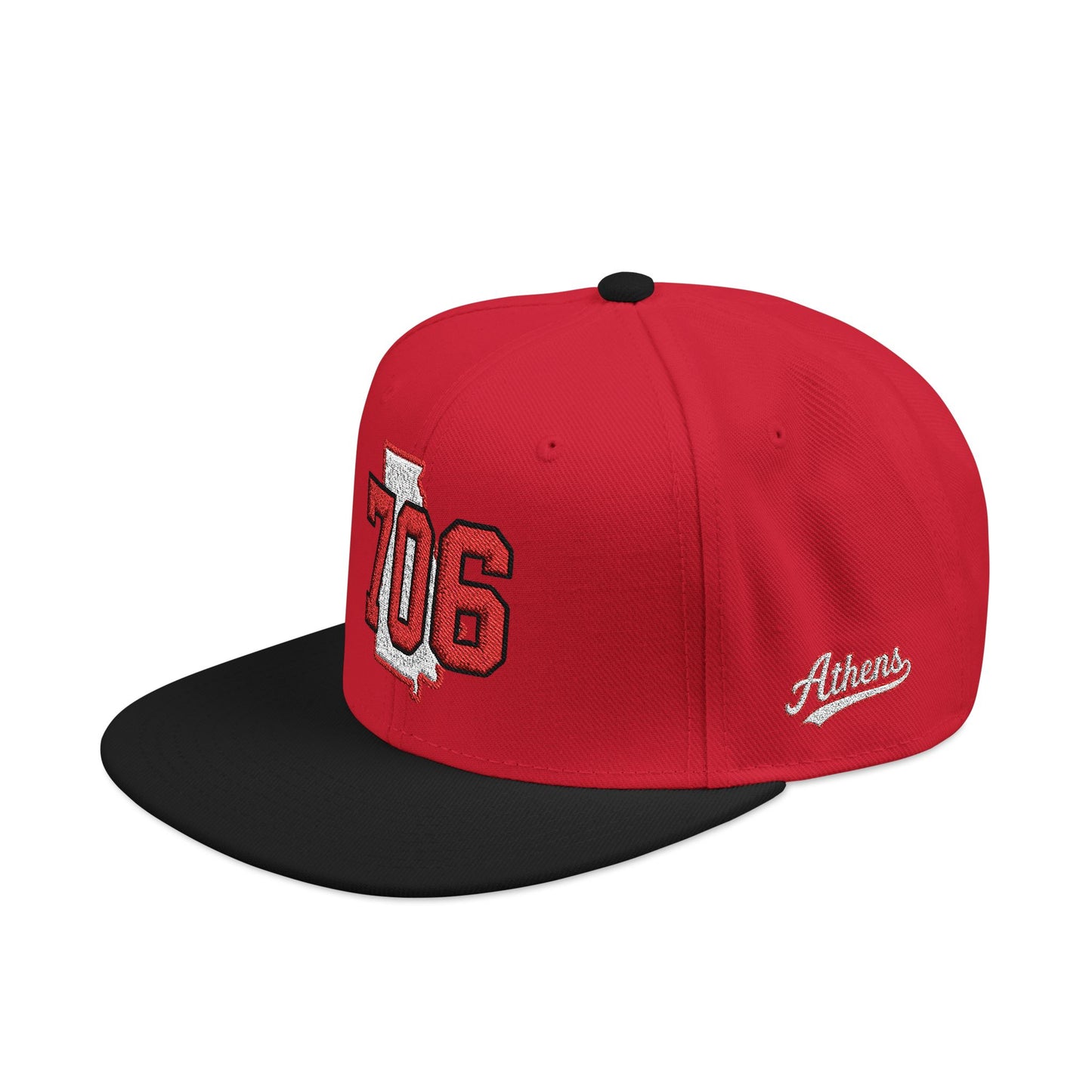 Georgia Snapback Hat — White Embroidered State Outline Cap