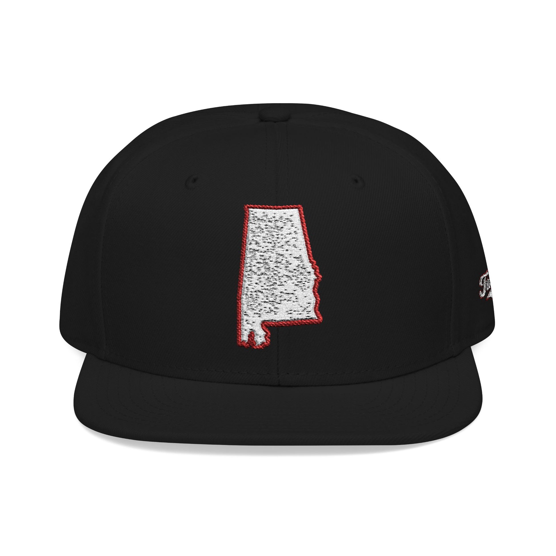 Alabama state outline white embroidered snapback hat – 318 Supply Co.