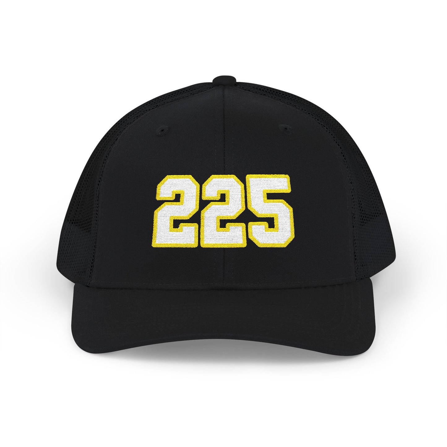 225 white embroidered mesh trucker snapback hat – 318 Supply Co.